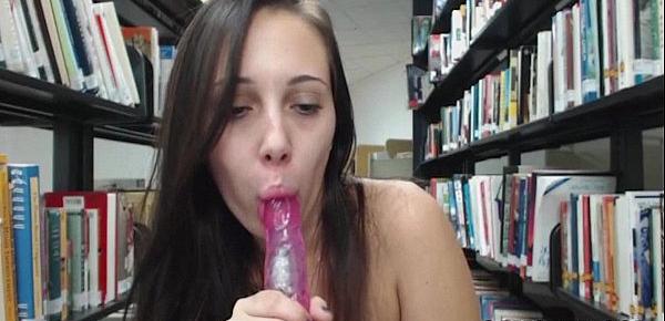  Schoolgirl in uniform wants to bust your nut in the library